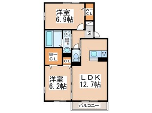 カーサ　ワイオリの物件間取画像